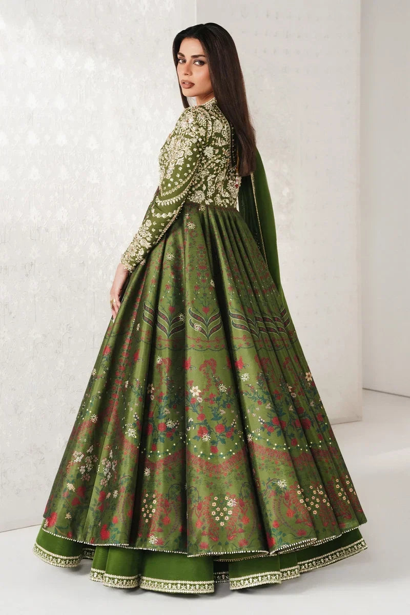 Habyah Festive Pishwas with Lehnga & Silk Dupatta