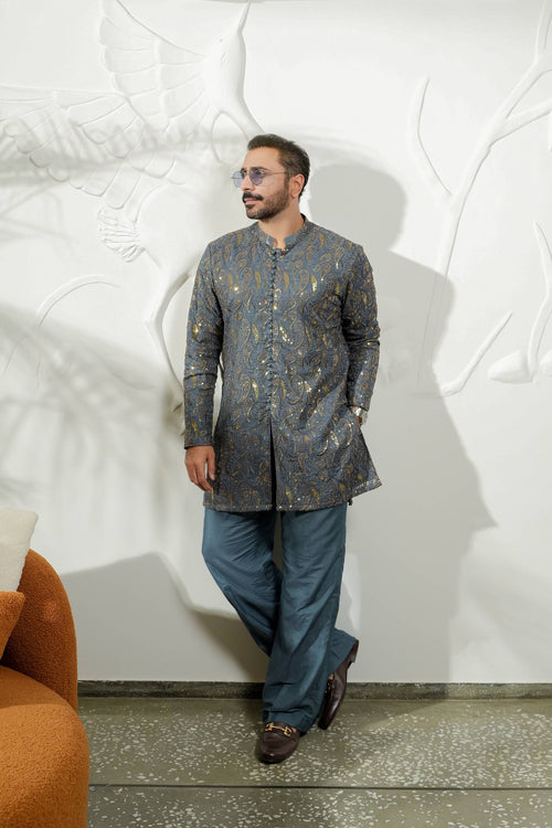 Jhalke zareen - Grey Kurta pajama