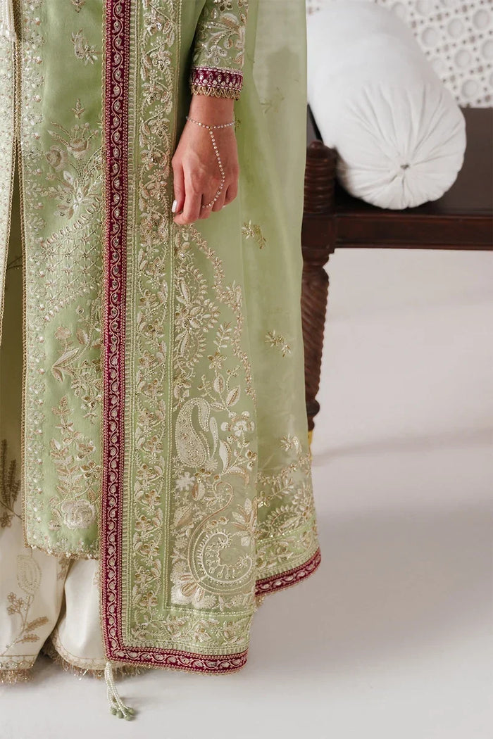 Reeha Festive Pret ’26 by Saad Bin Shahzad | Mint Shirt with Gold Embroidery and Dazzling Detailing