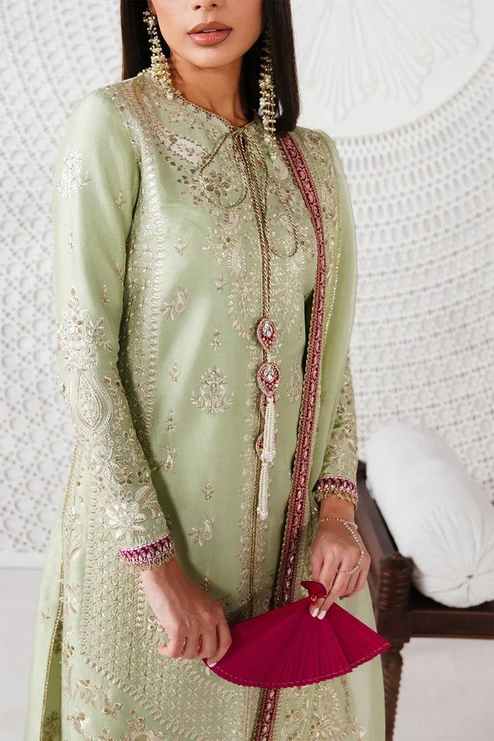 Reeha Festive Pret ’26 by Saad Bin Shahzad | Mint Shirt with Gold Embroidery and Dazzling Detailing