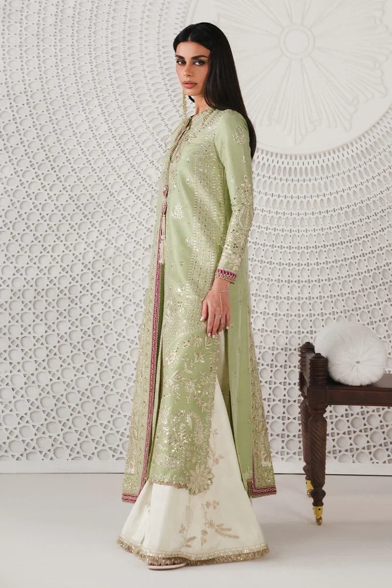 Reeha Festive Pret ’26 by Saad Bin Shahzad | Mint Shirt with Gold Embroidery and Dazzling Detailing