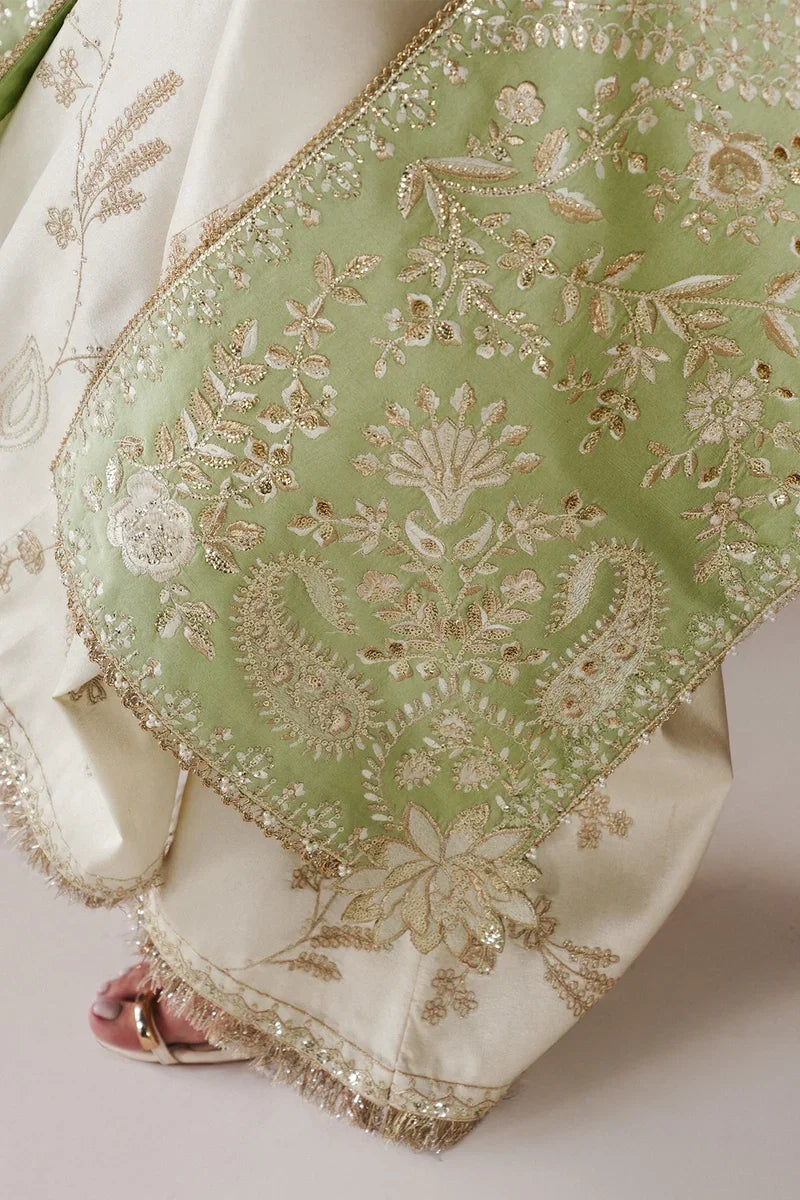Reeha Festive Pret ’26 by Saad Bin Shahzad | Mint Shirt with Gold Embroidery and Dazzling Detailing