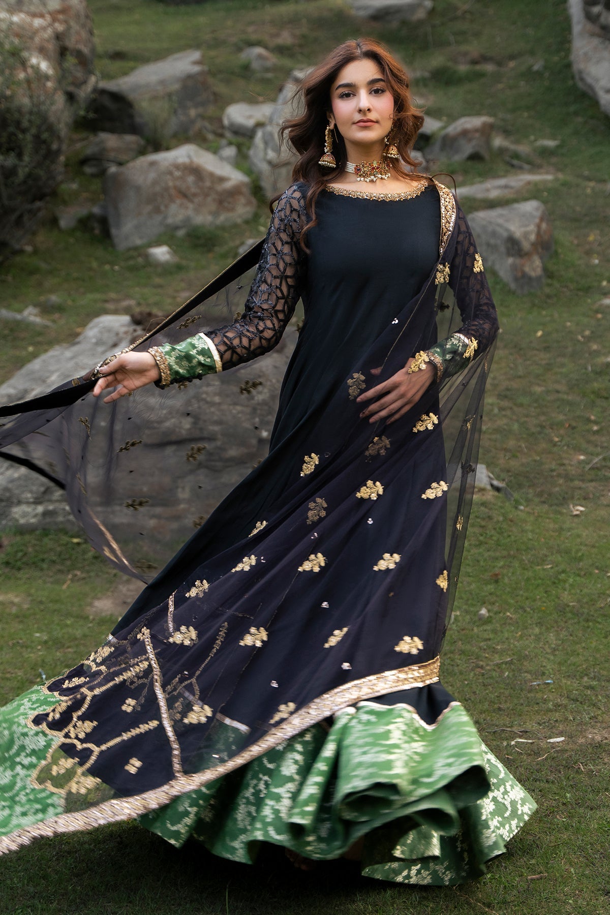 3-PC Stitched Embroidered Raw Silk CMA-6-486