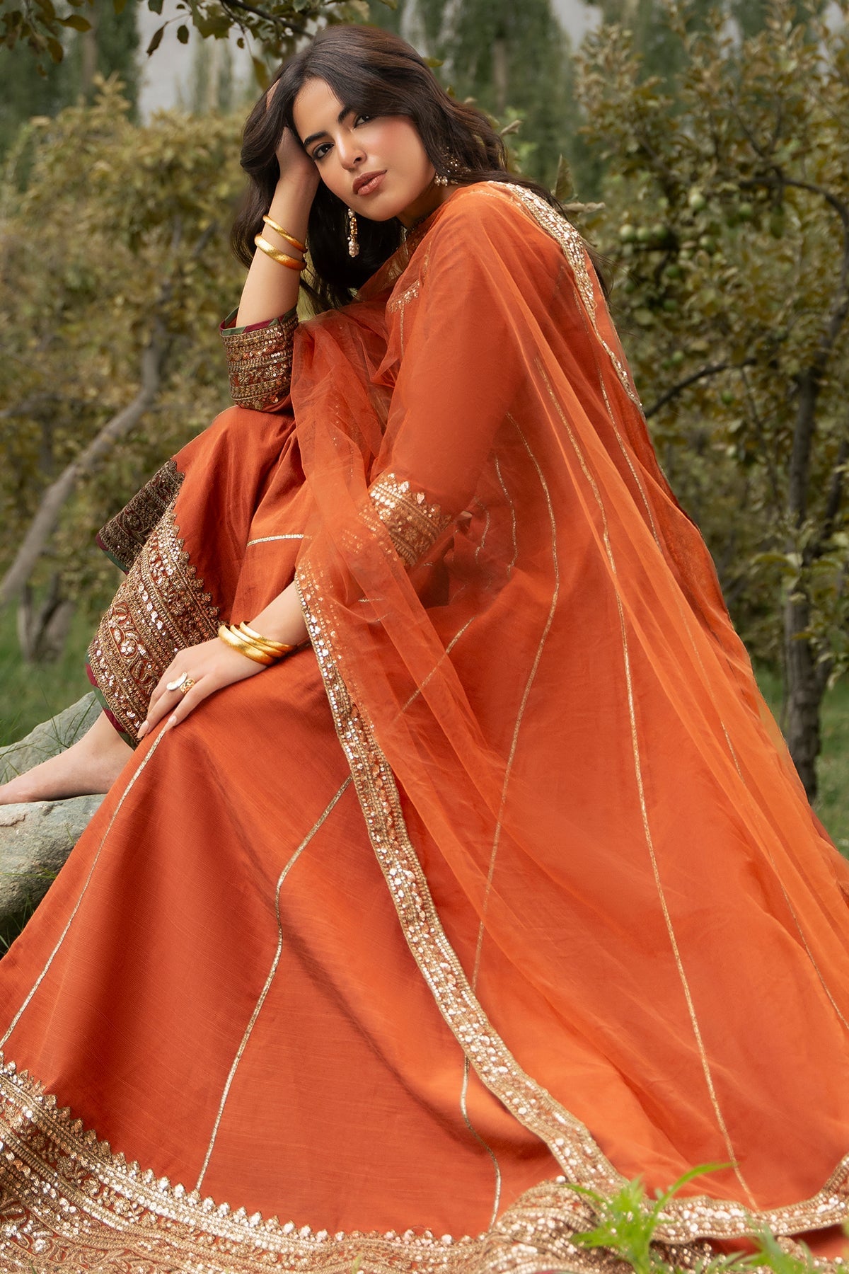 3-PC Stitched Embroidered Raw Silk CMA-6-476
