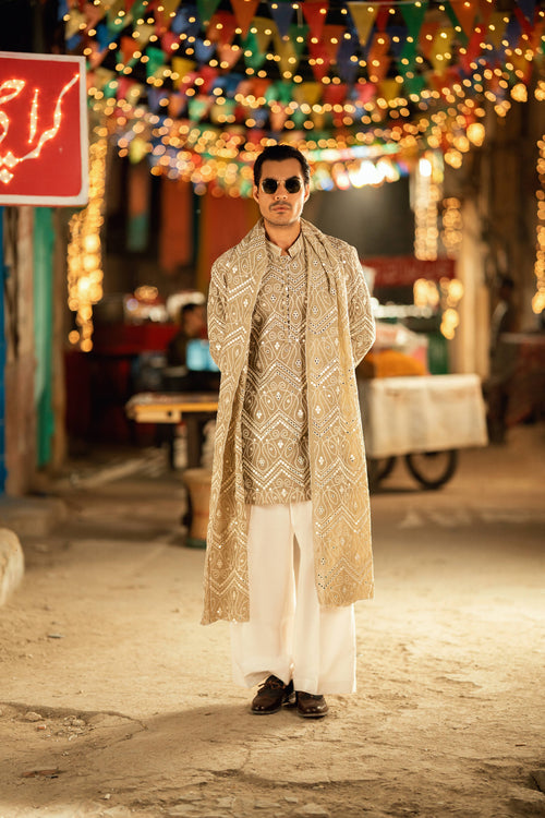 NAQOOSH – BEIGE KURTA PAJAMA