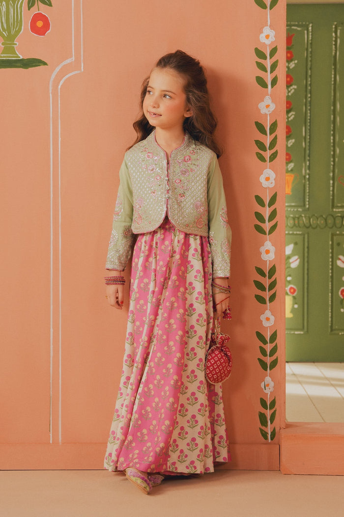 Pale Green Embroidered Suit