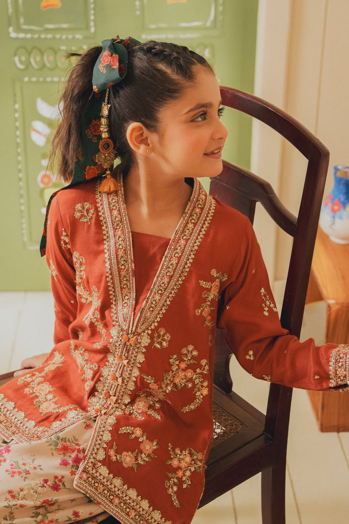 Orange Brown Embroidered Suit