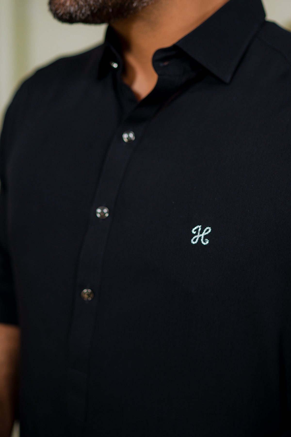 Black Bosky Linen Shalwar Kameez