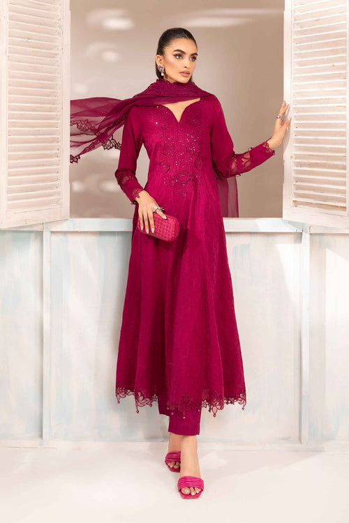 3 Piece Embroidered Lawn Suit DW-EA24-07R1-Magenta