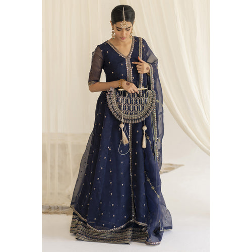 Deep Blue Anarkali