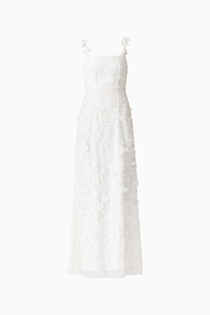 Rina Beaded Gown in White