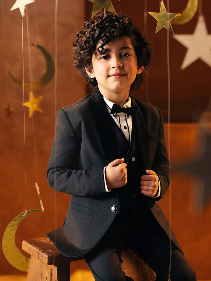 Dark Grey Shawl Collar Tuxedo Suit