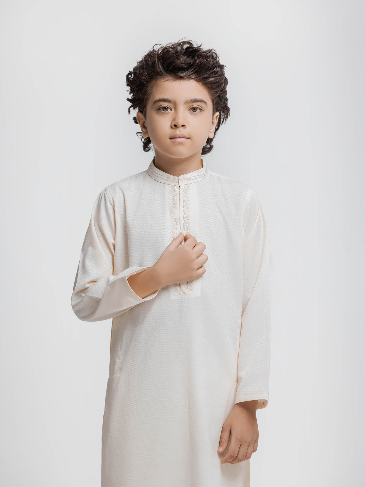 Embroidered Dobby Kurta Pajama - Ebtkp6-033