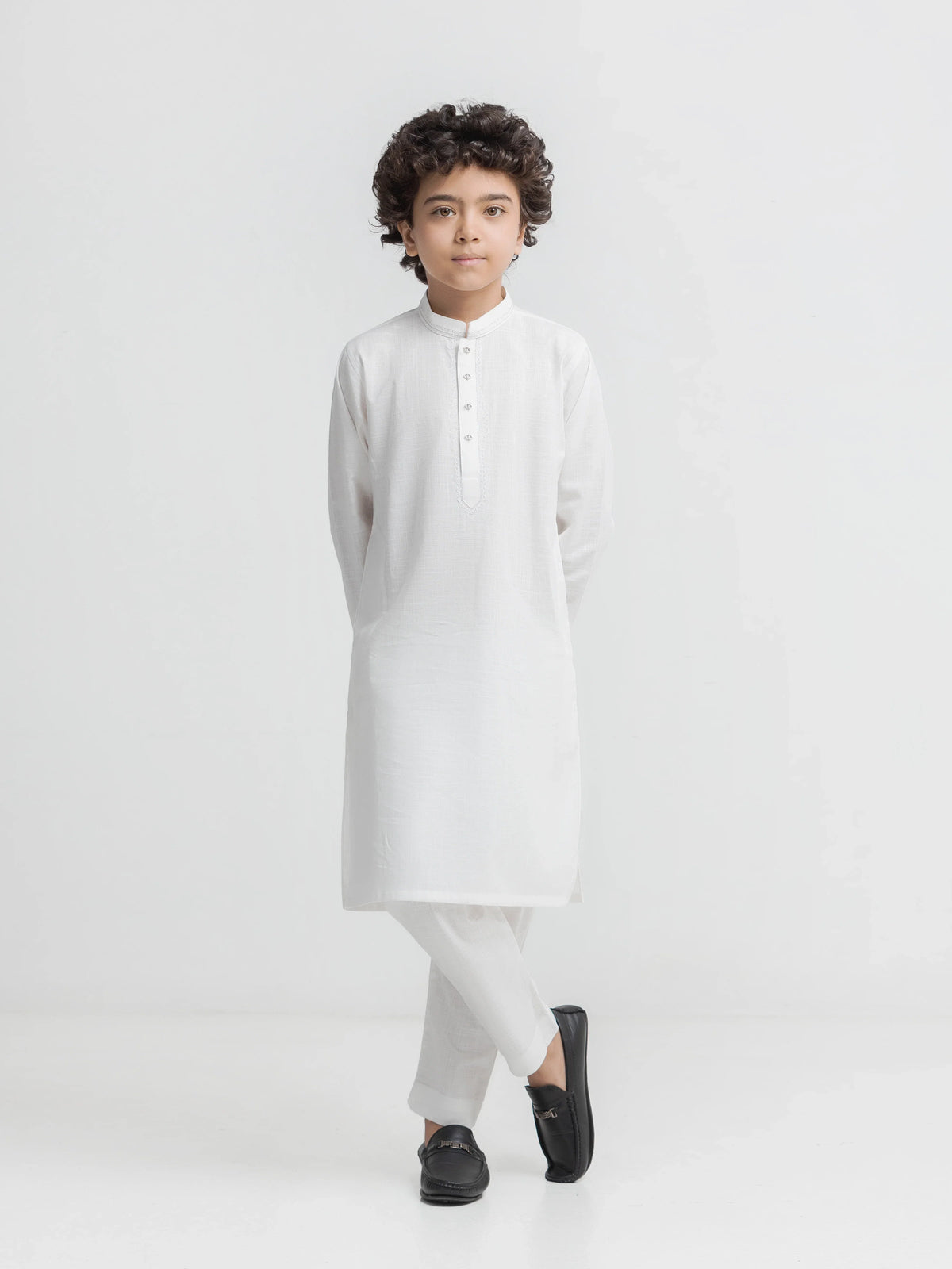 Embroidered Cotton Slub Kurta Pajama - Ebtkp6-034
