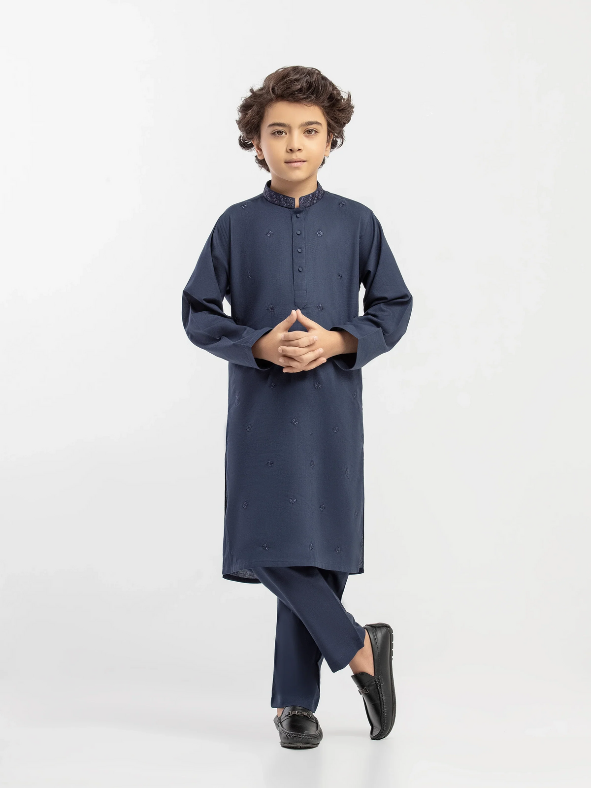 Embroidered Dobby Kurta Pajama - Ebtkpc5-002