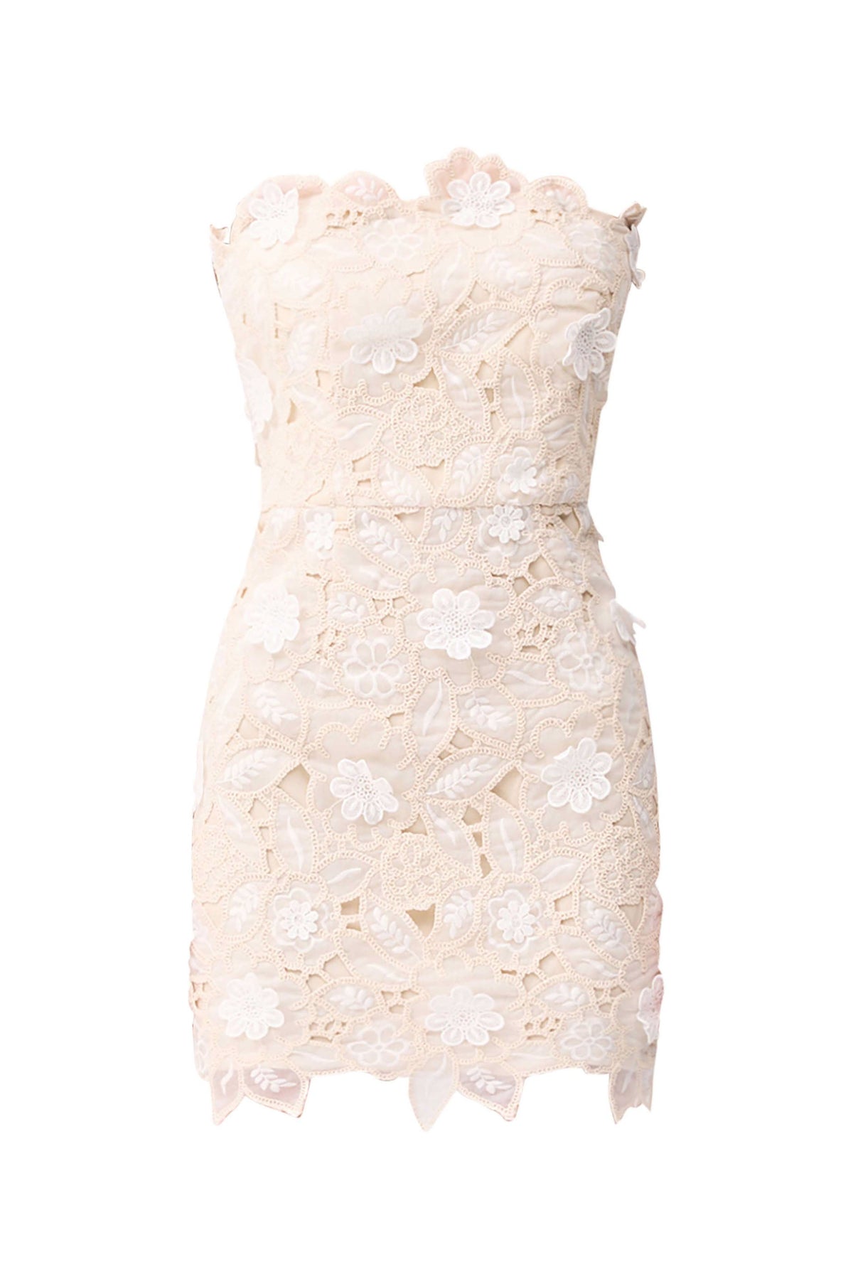 Sienna Strapless Mini Dress in Cream
