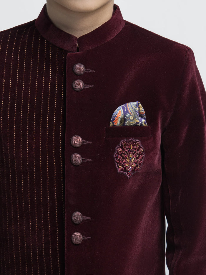 Maroon Sherwani Suit