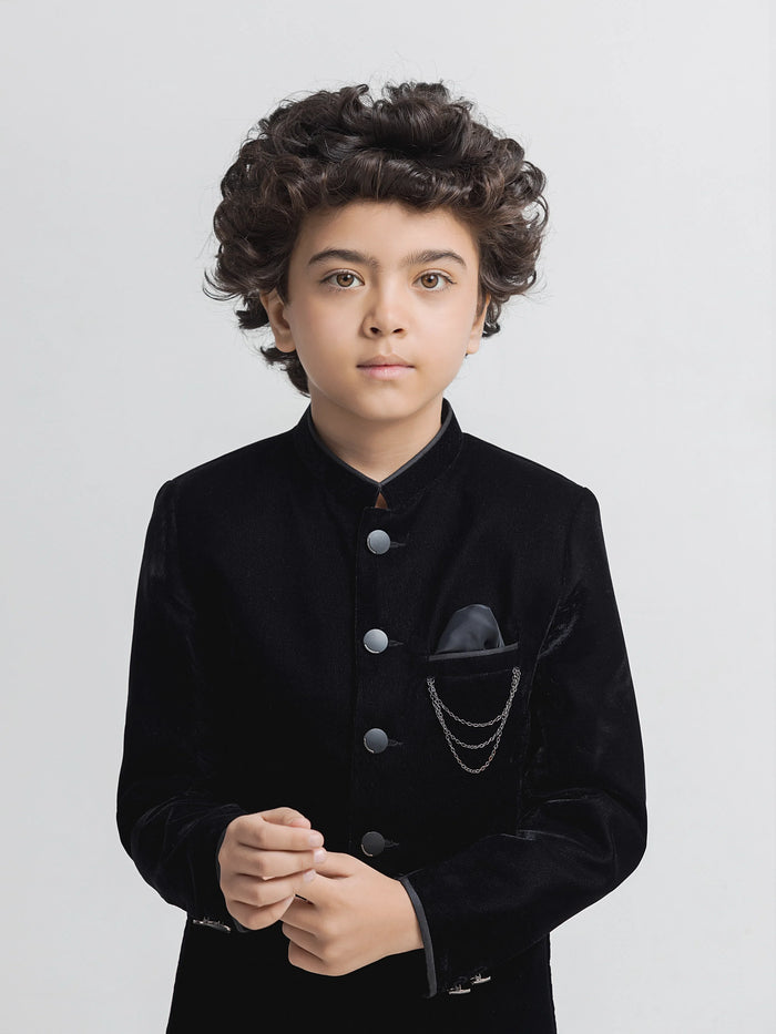 Black Sherwani Suit
