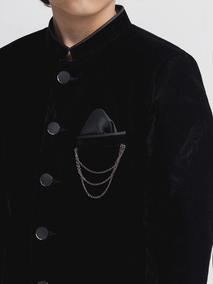 Black Sherwani Suit