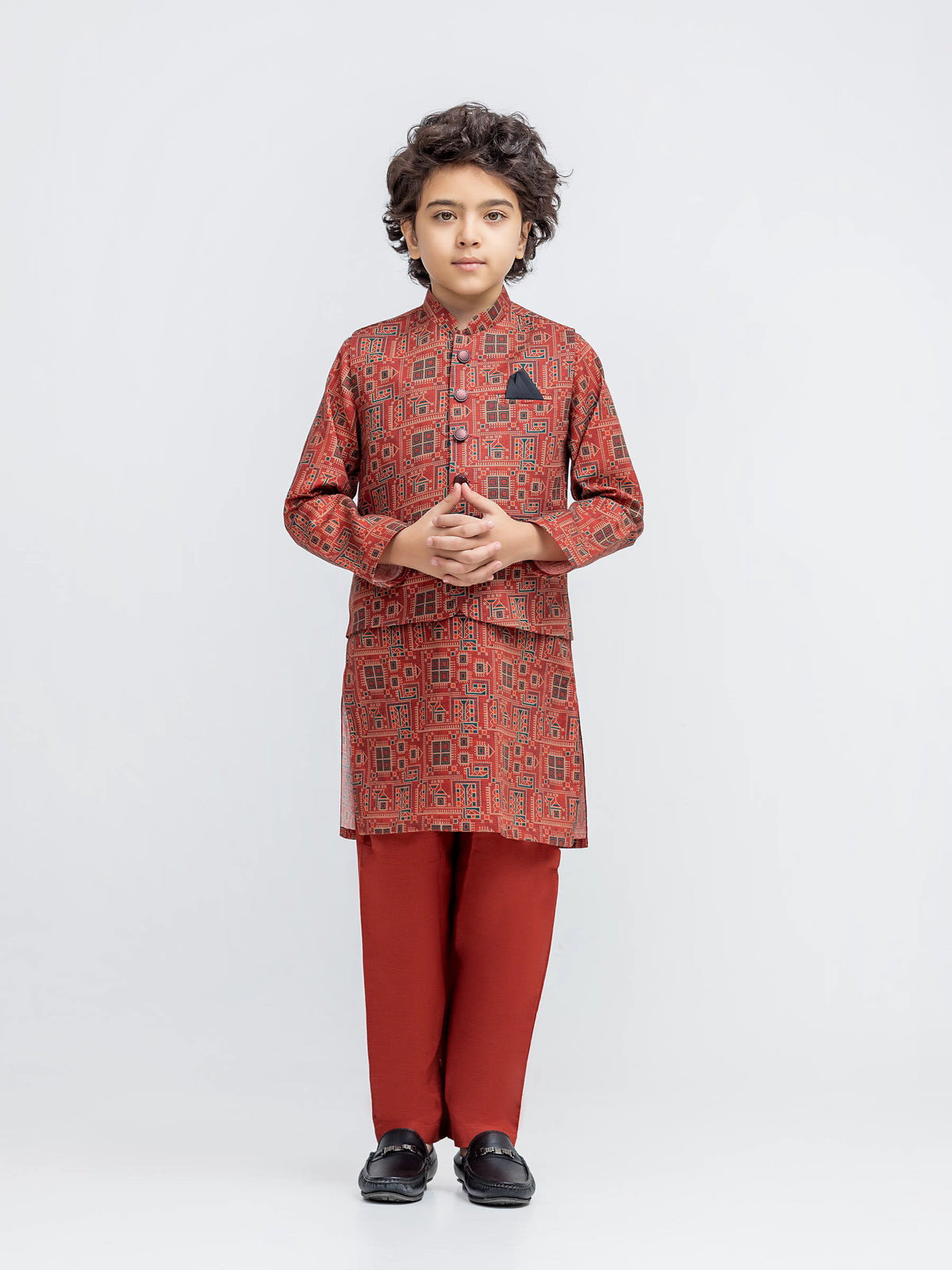 Khaddar Waistcoat Suit - Ecbtwcs5-060