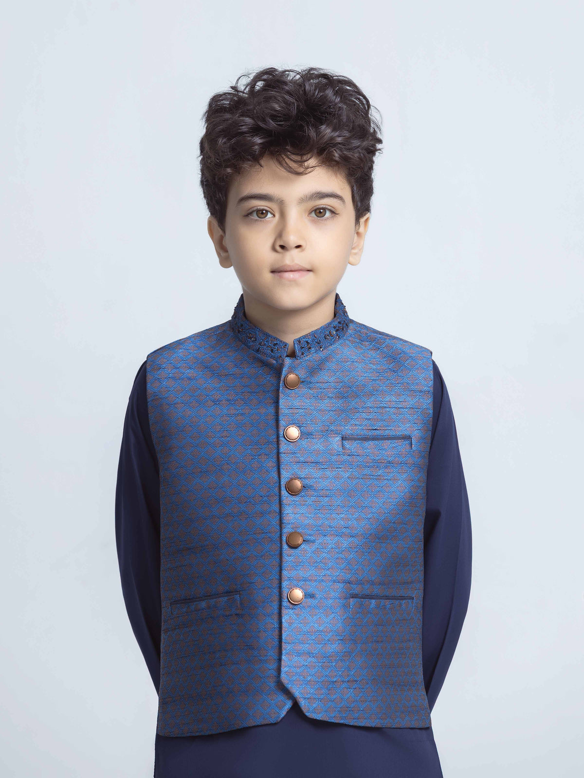 Embroidered Silk Waistcoat Suit - Ecbtwcs5-076