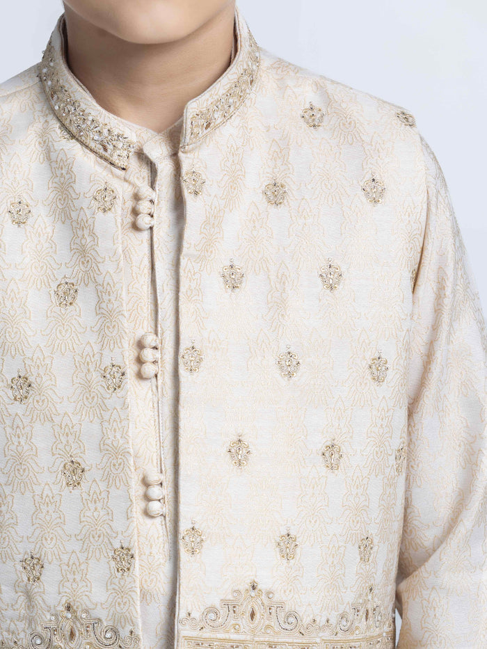 Embroidered Jamawar Waistcoat Suit