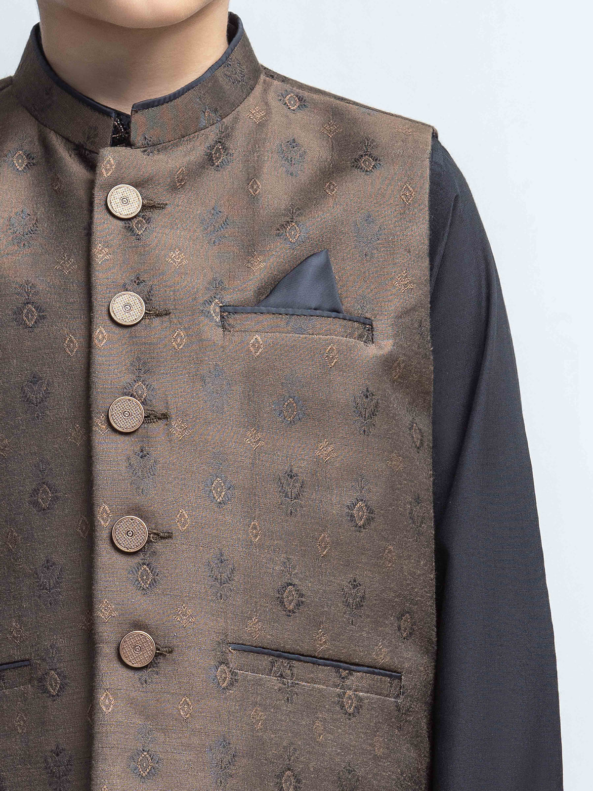 Embroidered Silk Waistcoat Suit - Ecbtwcs6-114