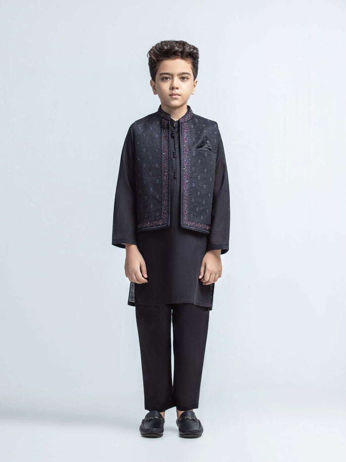 Embroidered Khaddar Waistcoat Suit