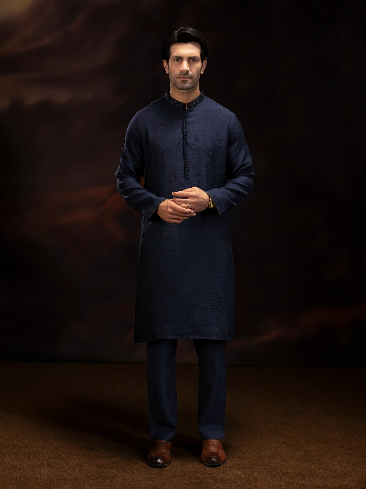 Embroidered Viscose Kurta Pajama - Ecmtkp6-026