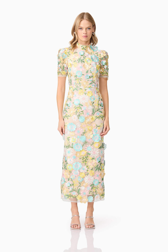Oslo 3D Floral Midi Dress