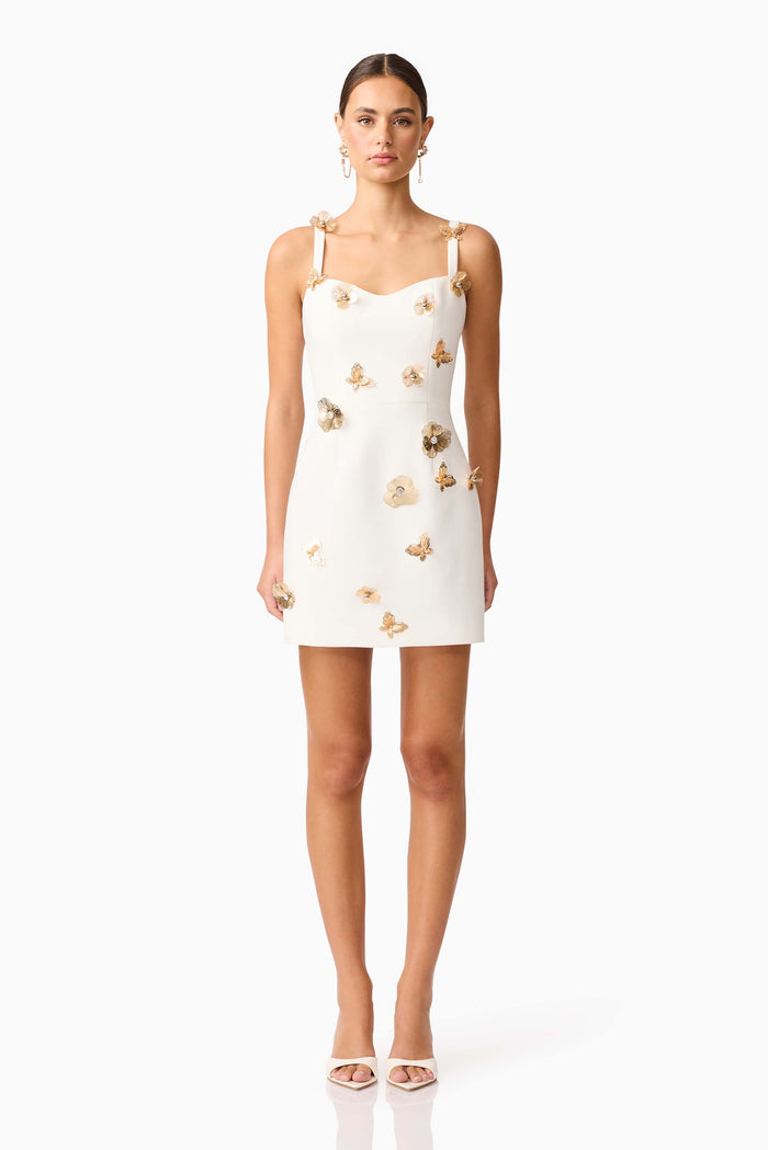 Mira Sweetheart Mini Dress in White