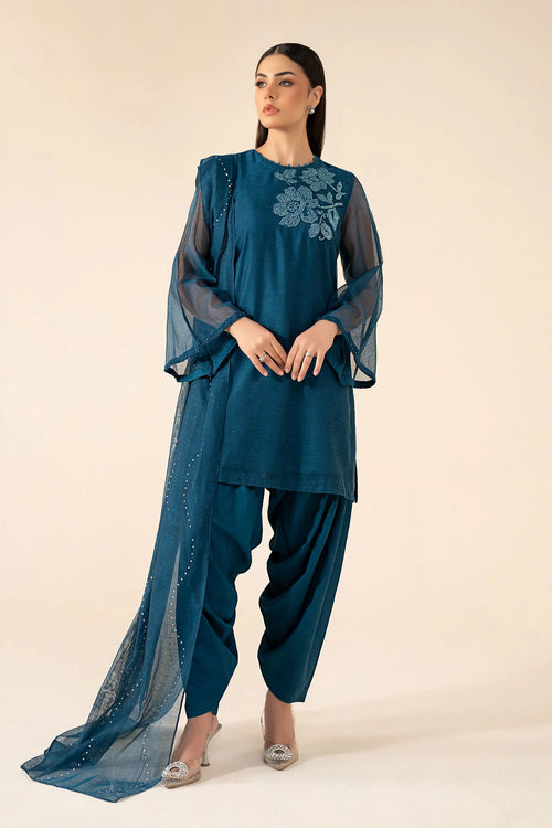 3 Piece Embellished Cotton Net Suit DW-EA25-19