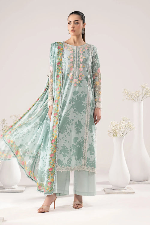 3 Piece Embroidered Lawn Suit DW-EF26-59-Ferozi