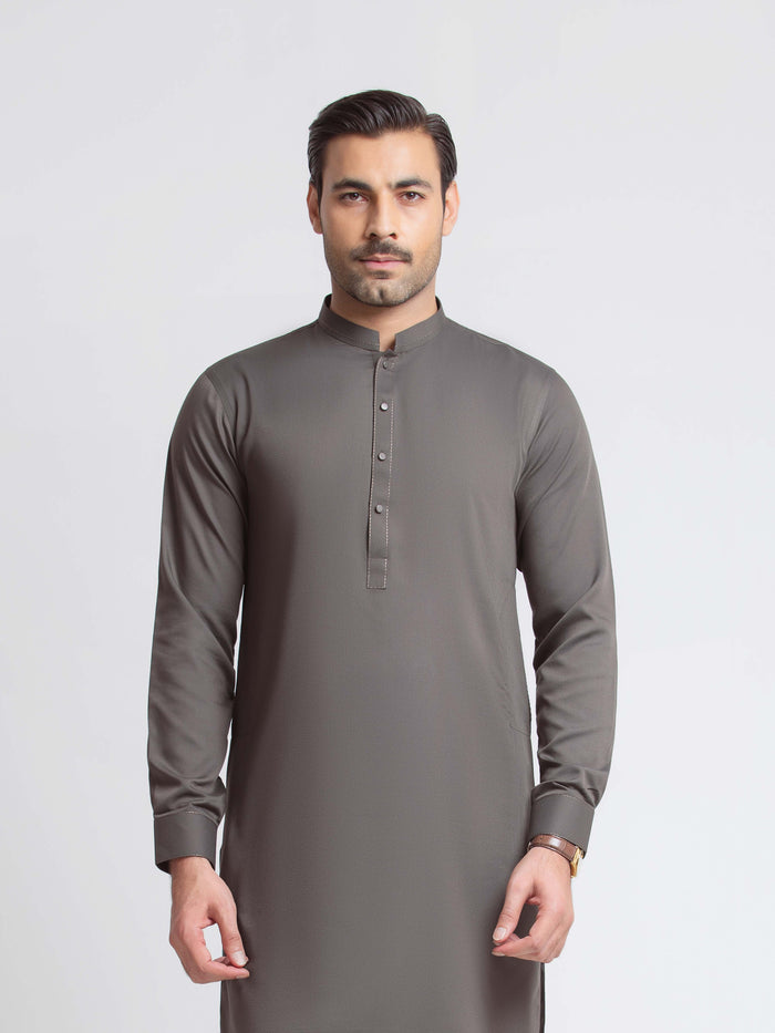 Embroidered Dobby Kurta Pajama - Emtkpt6-109