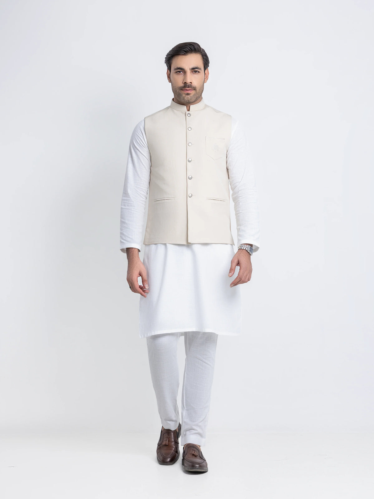 Embroidered Viscose Waistcoat - Emtwce6-36013