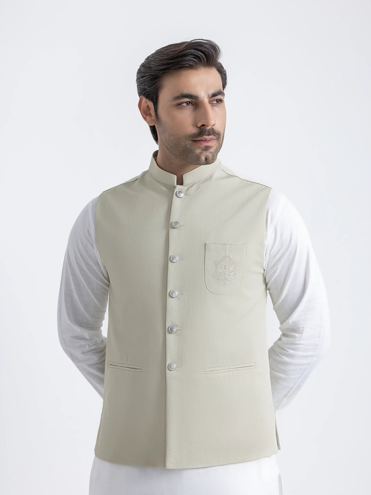 Embroidered Viscose Waistcoat - Emtwce6-36017