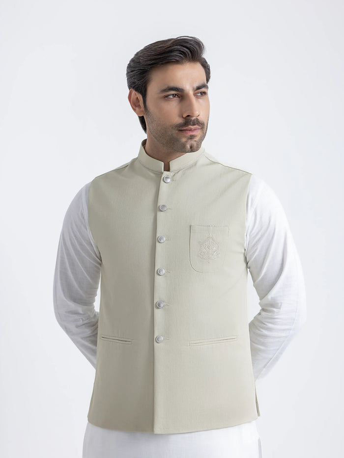 Embroidered Viscose Waistcoat - Emtwce6-36017