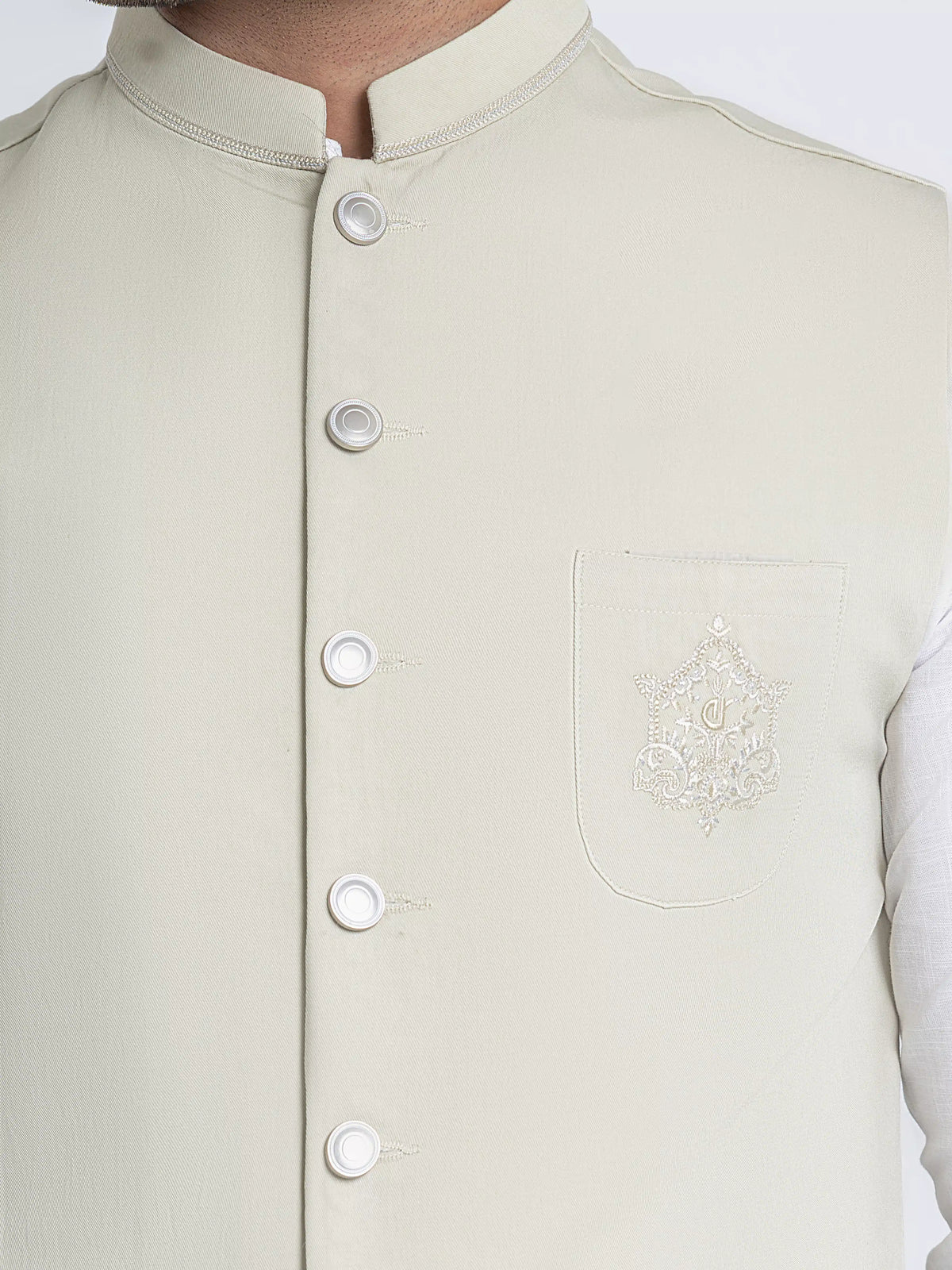 Embroidered Viscose Waistcoat - Emtwce6-36017
