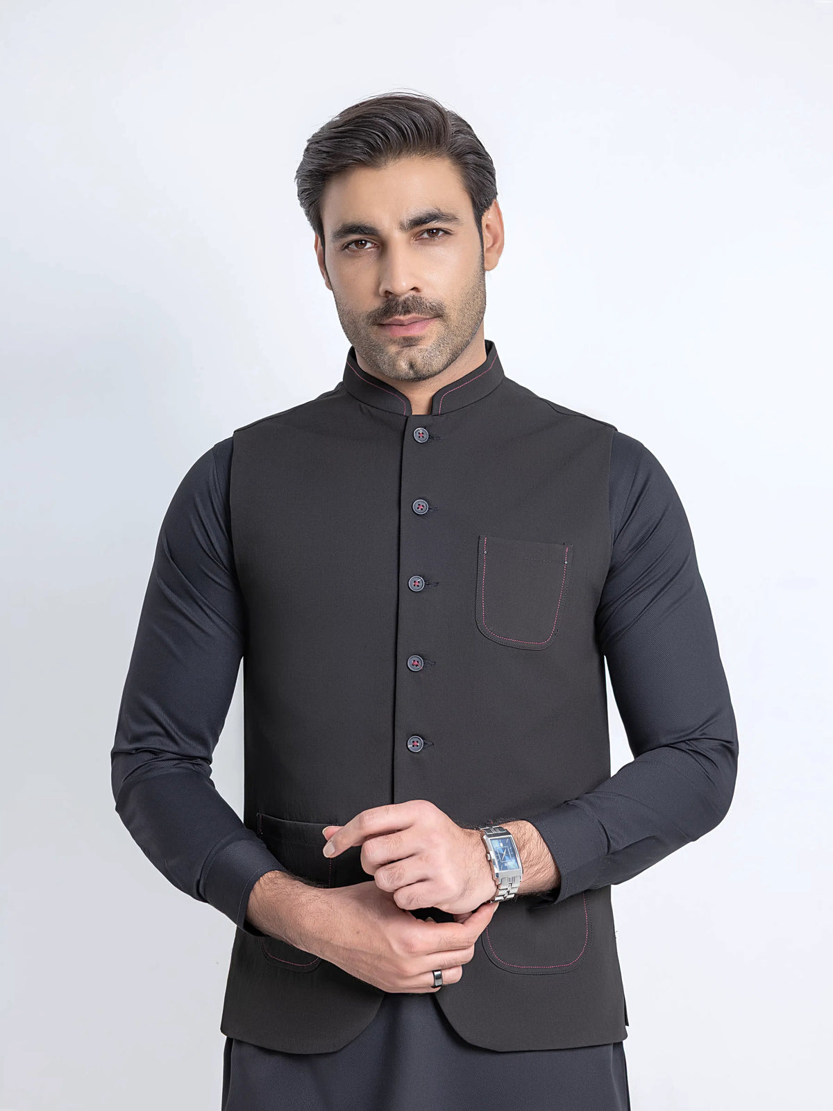 Plain Viscose Waistcoat - Emtwcp6-36009