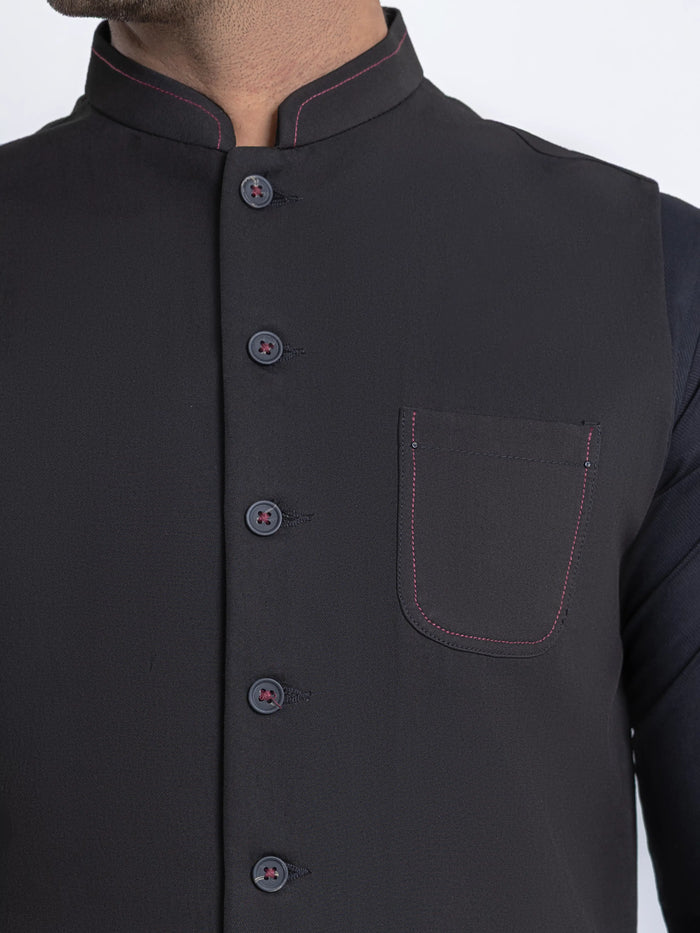 Plain Viscose Waistcoat - Emtwcp6-36009