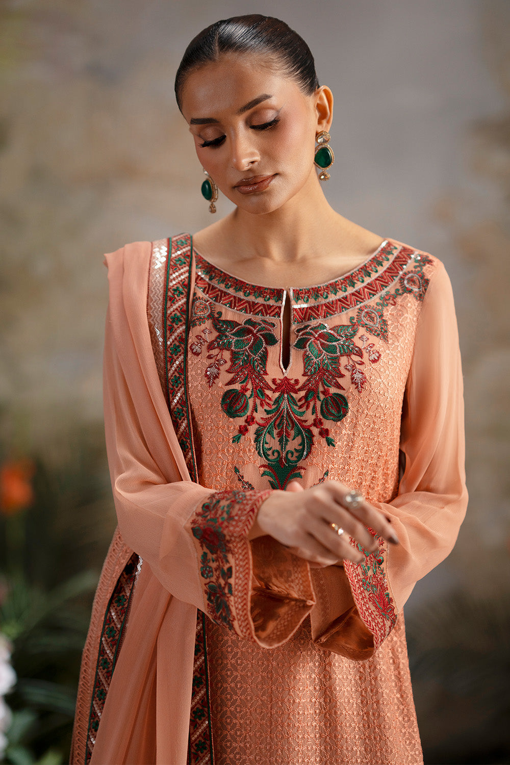 3-Piece-Embroiderd-Chiffon OMISHA - FWU5697