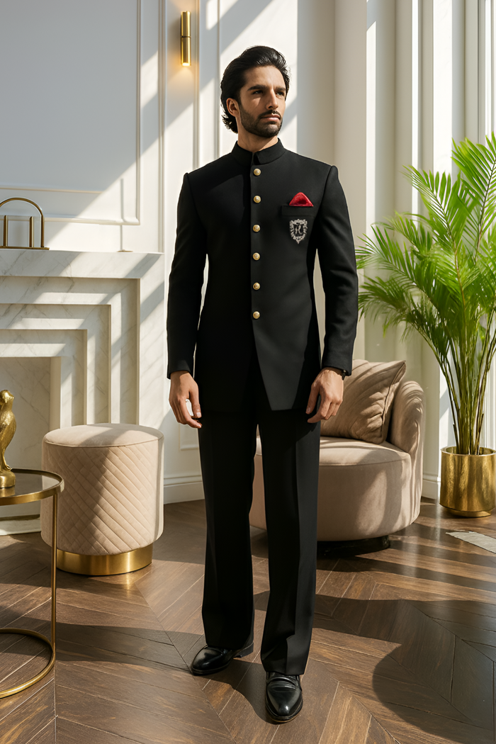 Black Prince Suit with Golden Motive