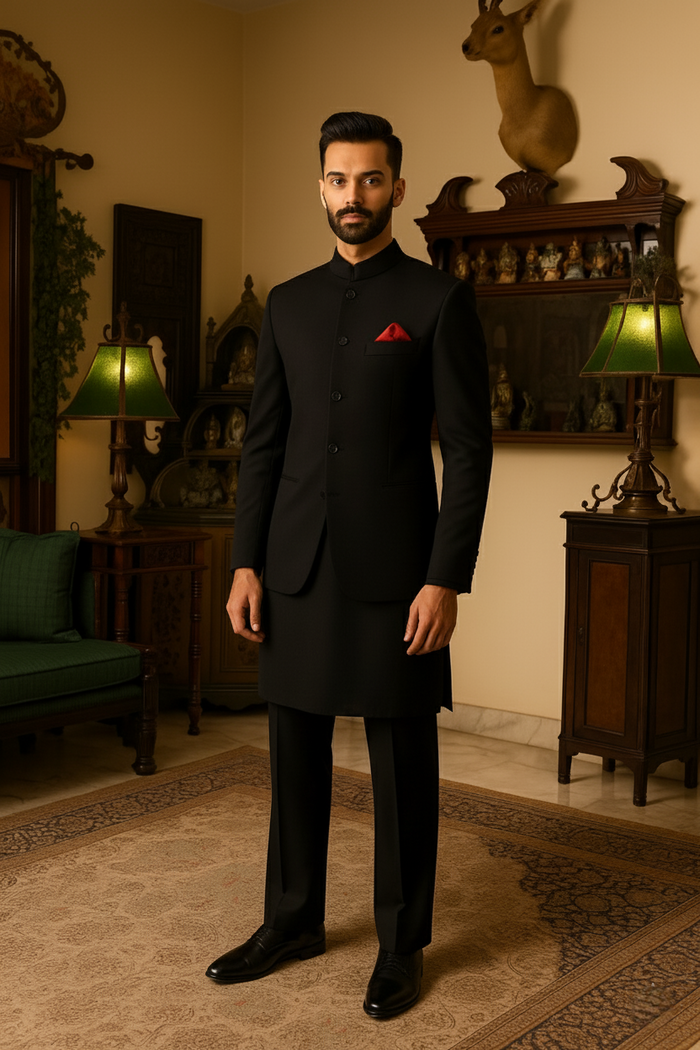 Black Plain Prince Coat