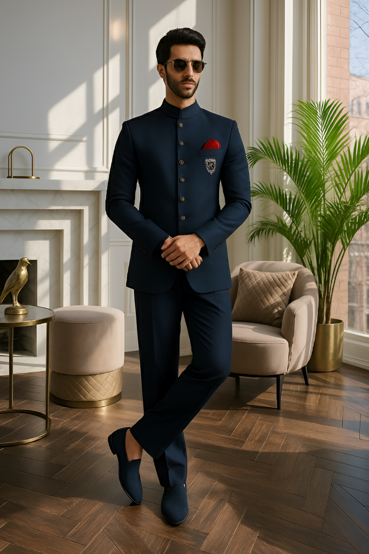 Blue Prince Suit with Golden Motive
