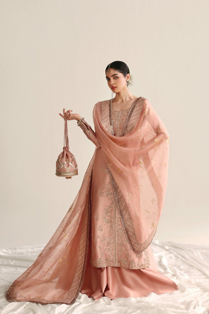 Rosegold Tissue Raw Silk 3-Piece (Wedding Edit 2026)