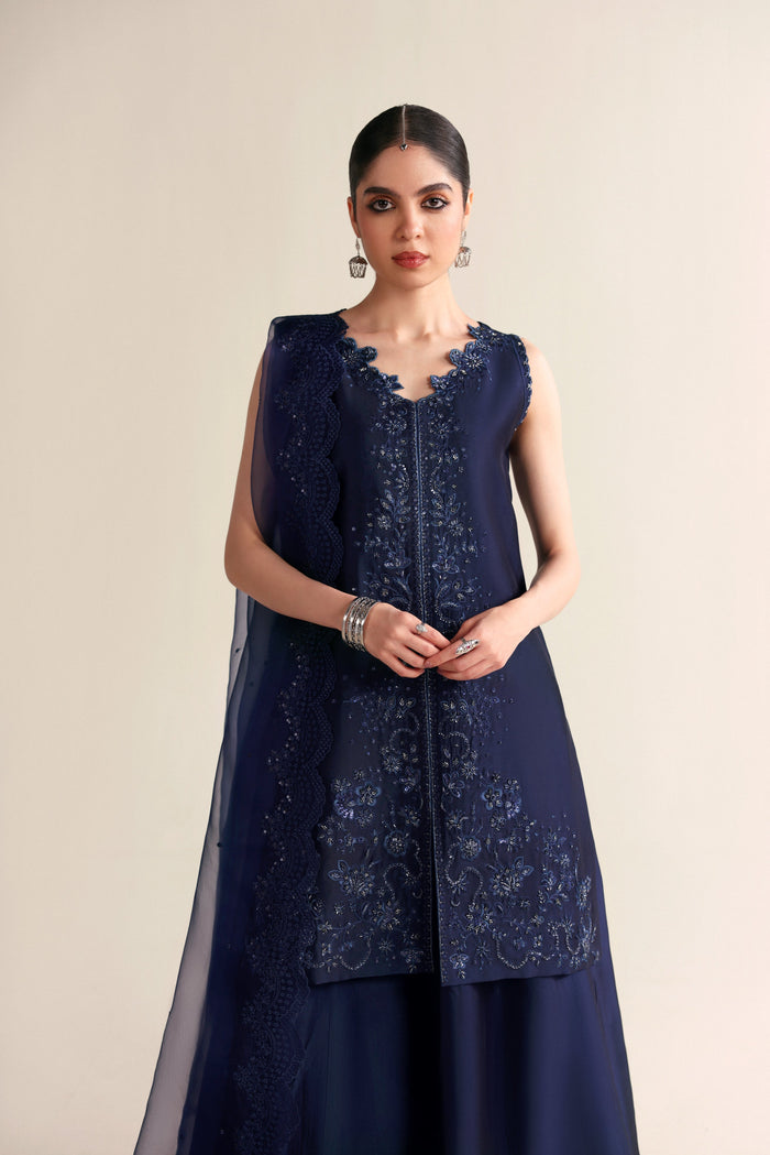 Navy Blue Raw Silk 3-Piece (Wedding Edit 2026)