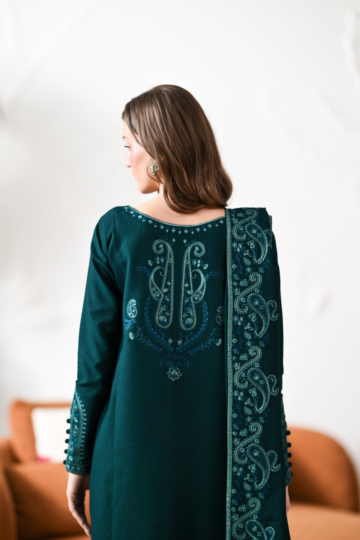 Lyra Deep Emerald Karandi 3-Piece Suit
