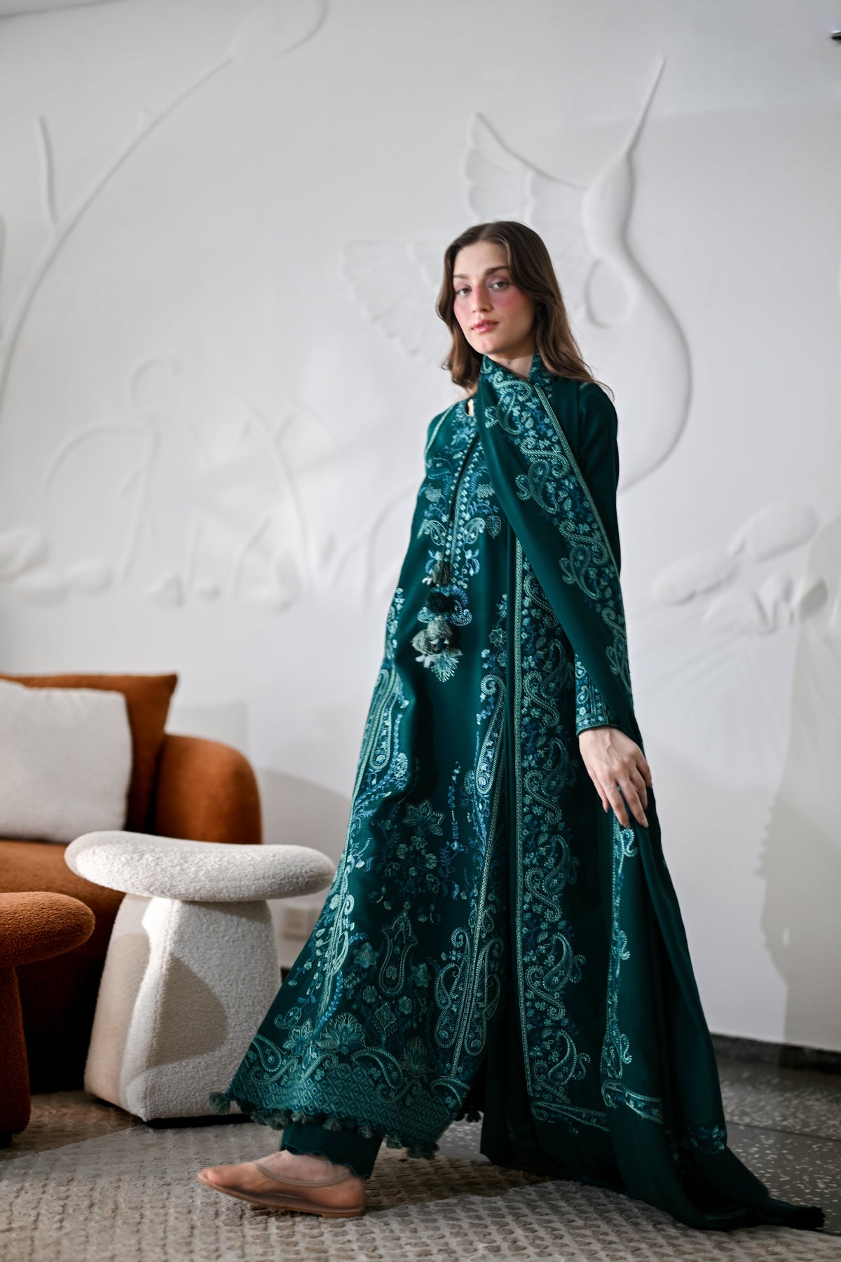 Lyra Deep Emerald Karandi 3-Piece Suit