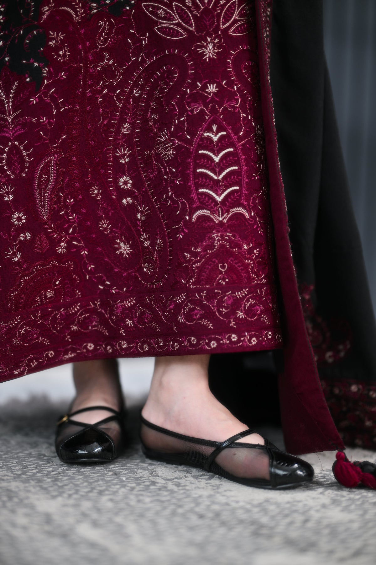 Moon Black Mesh Pumps