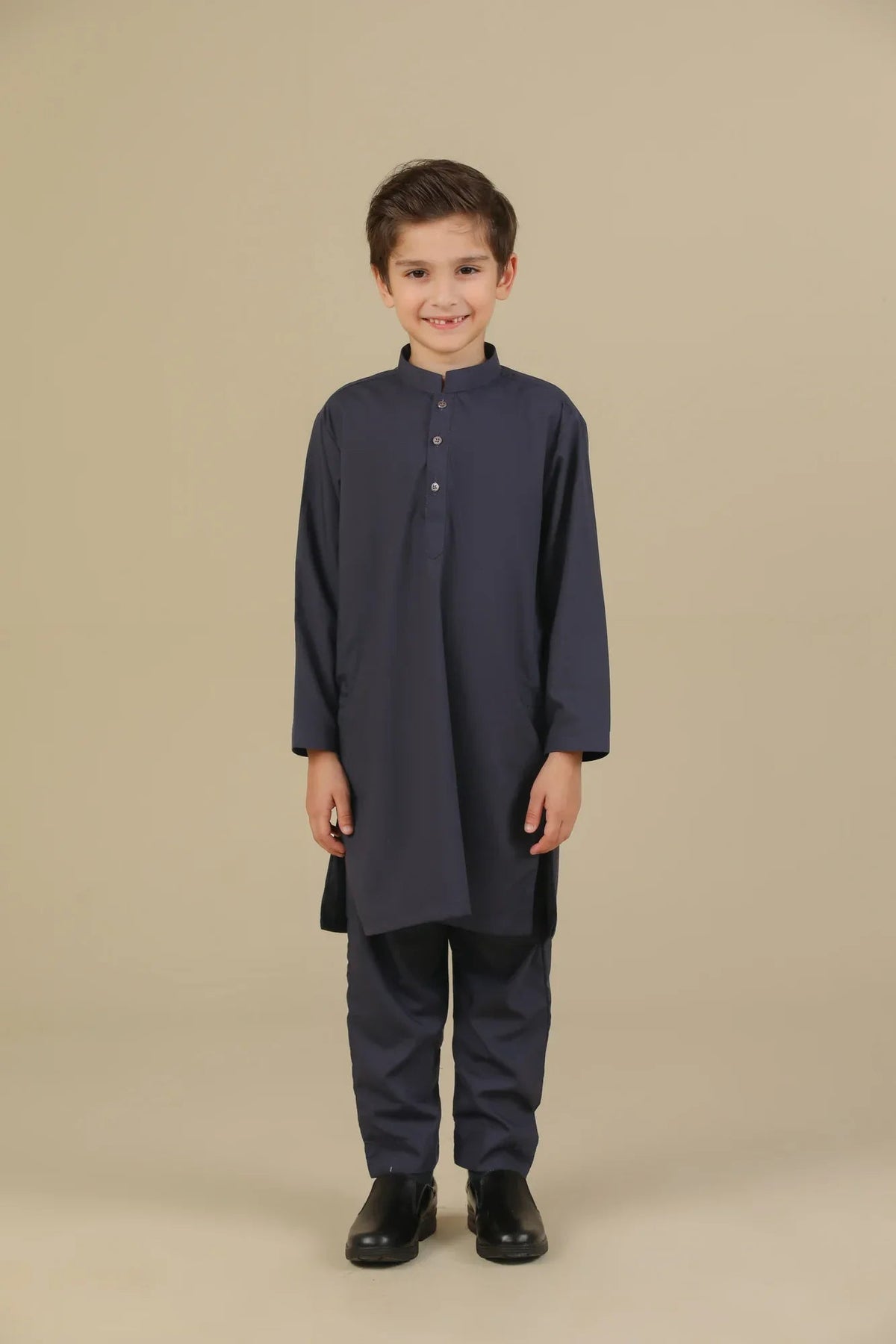 Purple Blended Kurta Trouser - Kids